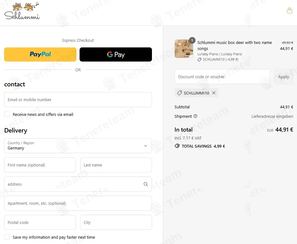 Schlummi-namenslieder DE apply coupon code