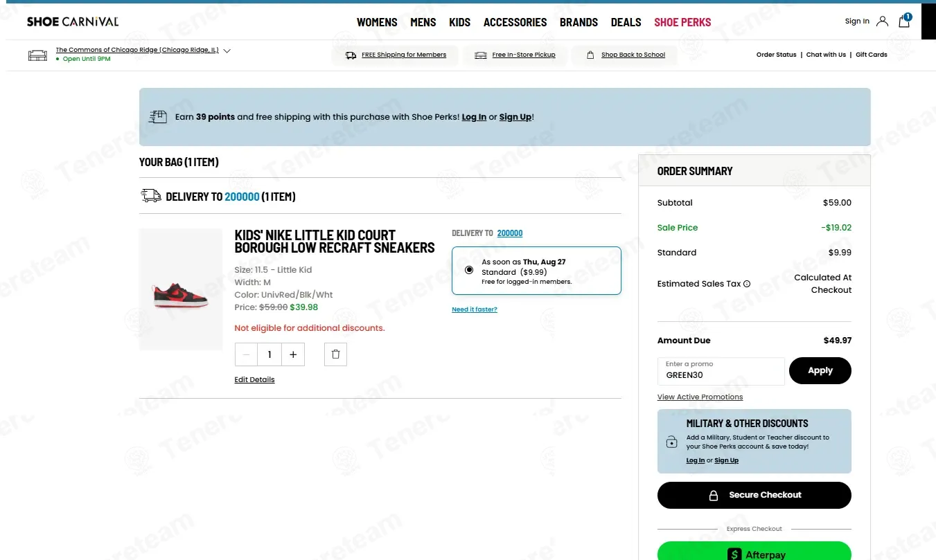 Shoe Carnival coupon code: 30% off with GREEN30. Tested and valid as 1 week ago.