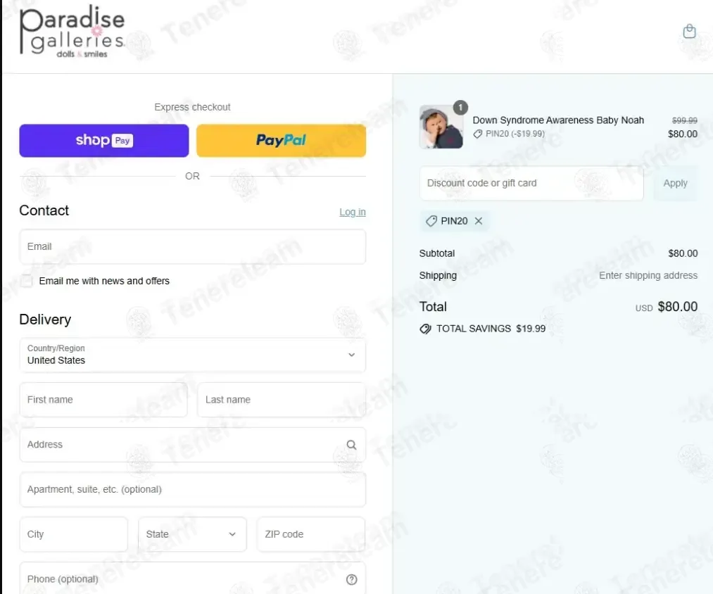Paradise Galleries coupon code: 20% off with PIN20. Tested and valid as 1 month ago.
