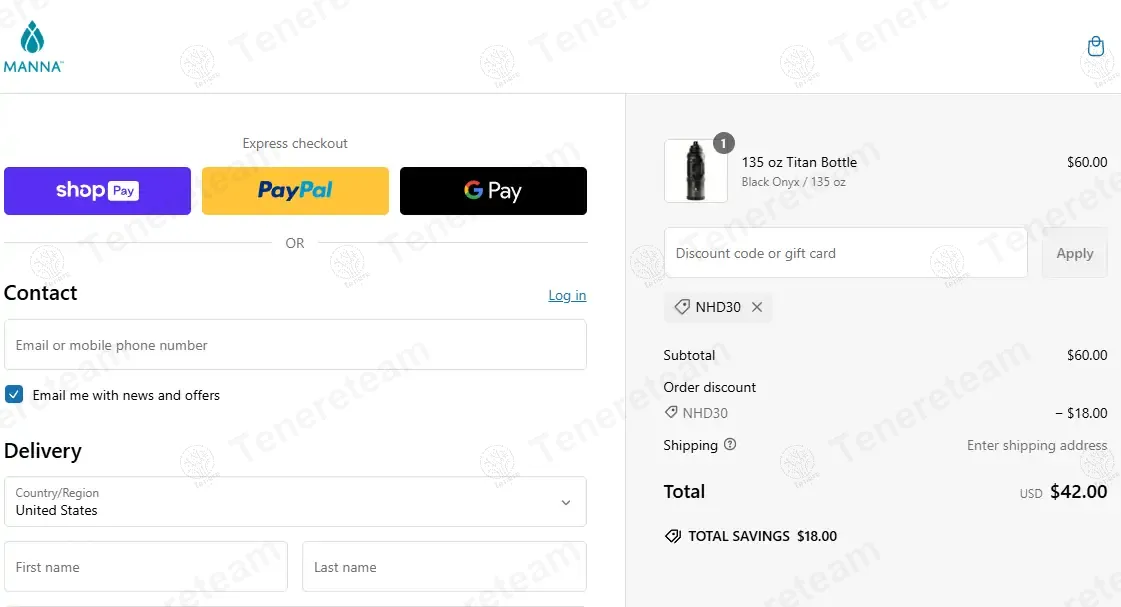 Manna Hydration coupon code: 30% off with NHD30. Tested and valid as 1 year ago.