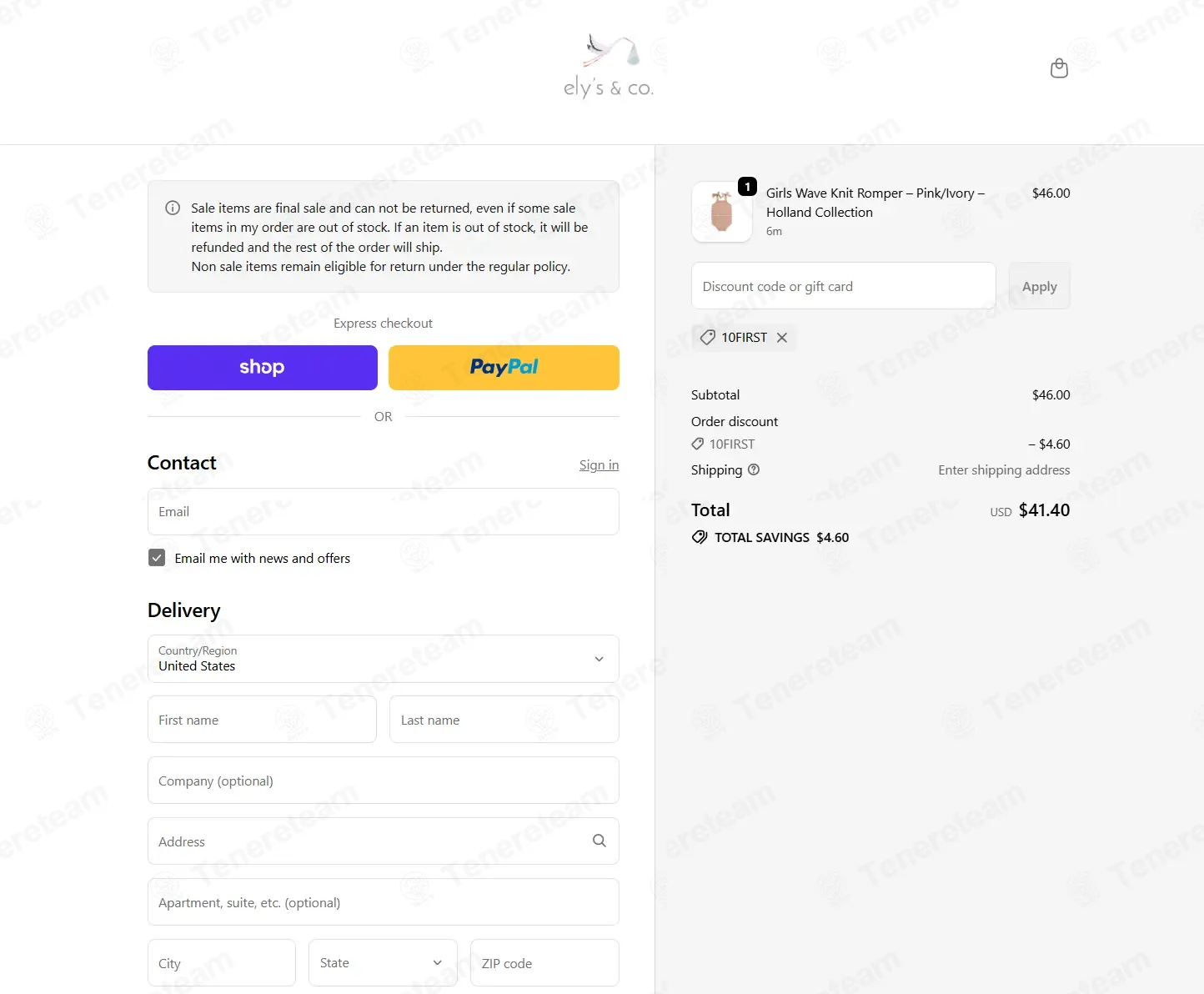 Ely's and Co. coupon code: 10% off with 10FIRST. Tested and valid as 2 weeks ago.