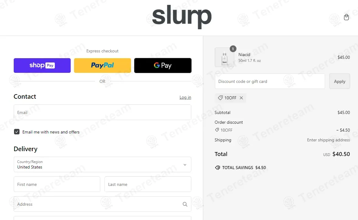 Slurp Laboratories coupon code: 10% off with 10OFF. Tested and valid as 1 year ago.