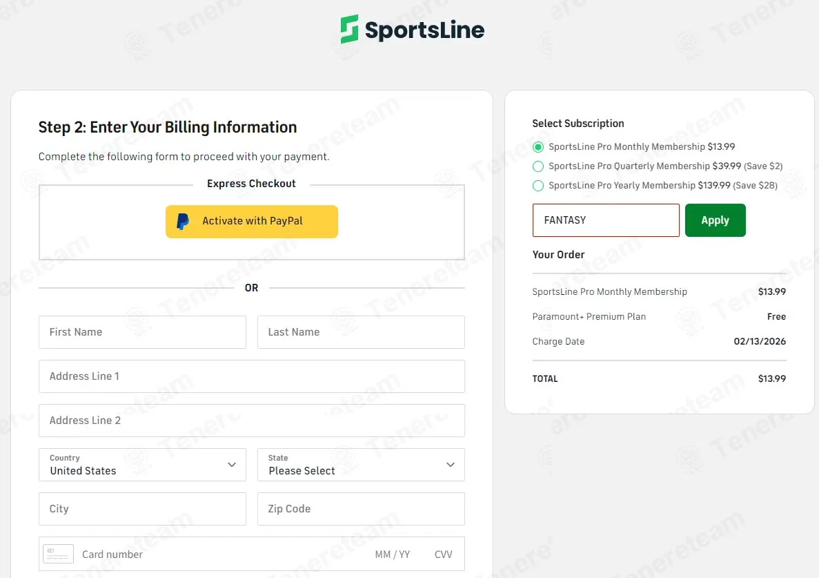 Sportsline coupon code: 50% off with FANTASY. Tested and valid as 4 months ago.