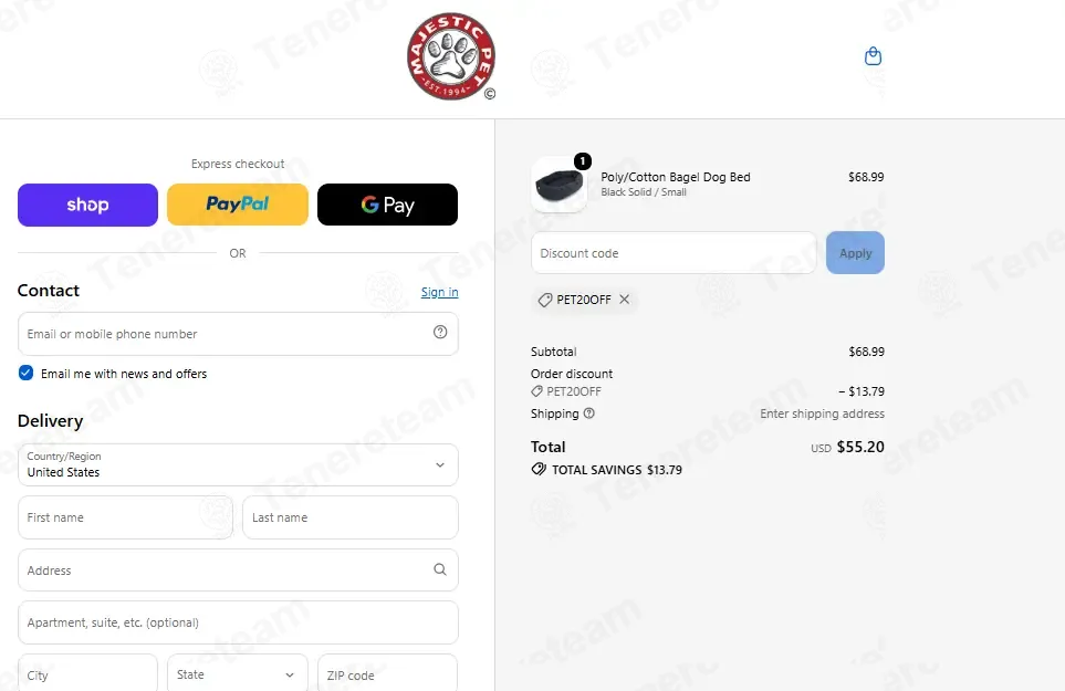 Majestic Pet coupon code: 20% off with PET20OFF. Tested and valid as 3 days ago.
