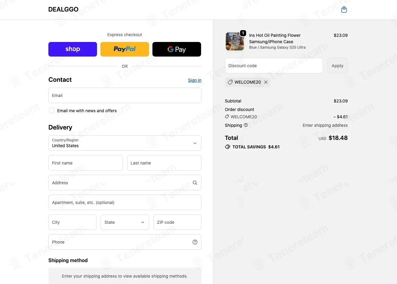 Dealggo coupon code: 20% off with WELCOME20. Tested and valid as 3 weeks ago.