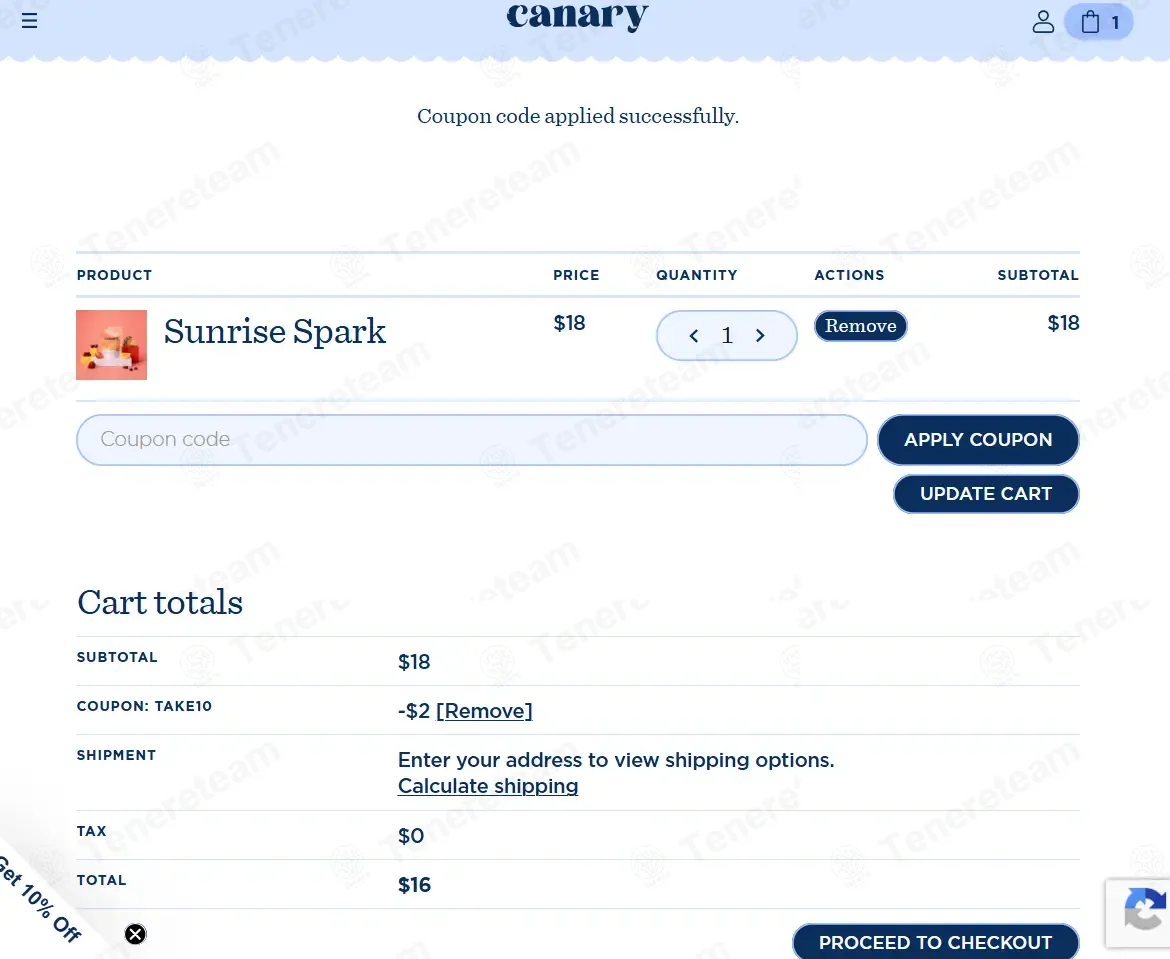 Canary Supplements coupon code: 10% off with TAKE10. Tested and valid as 1 month ago.