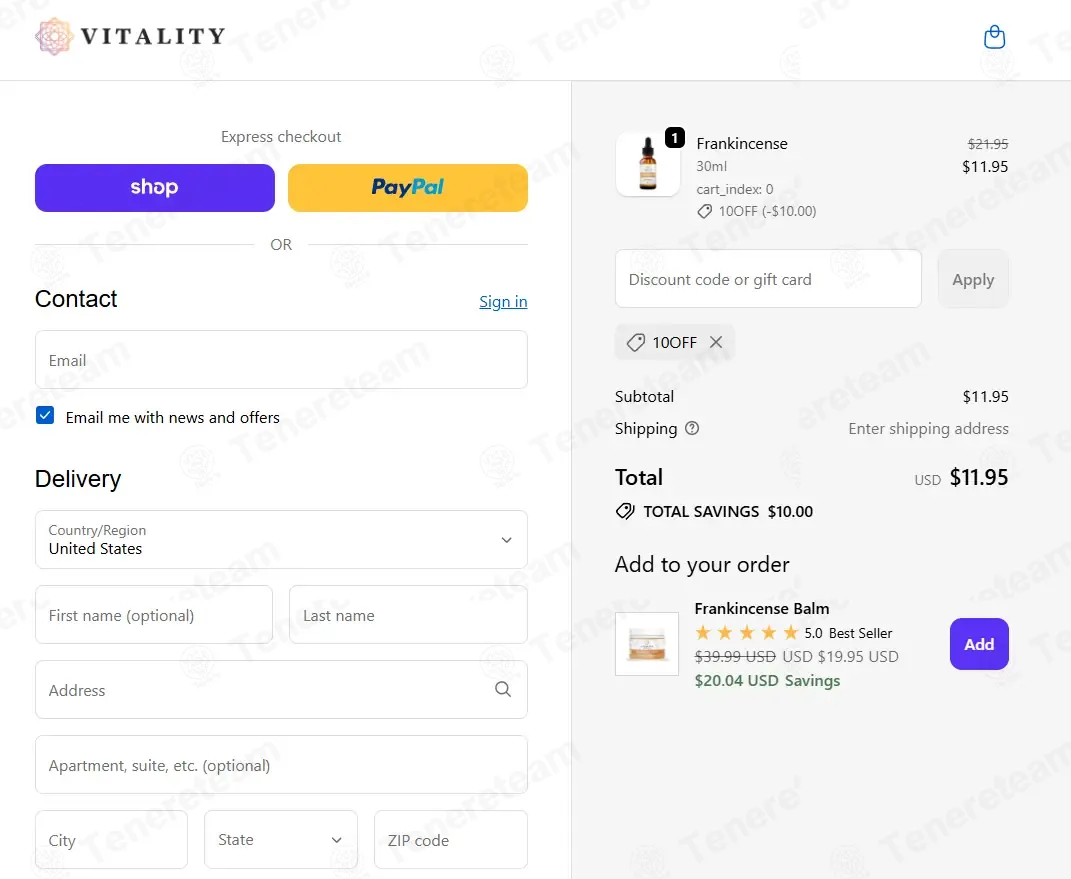 Vitality Extracts coupon code: $10 off with 10OFF. Tested and valid as 3 months ago.