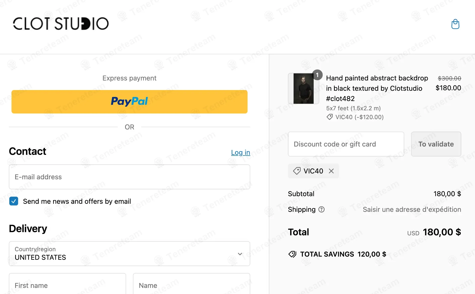 Clot Studio coupon code: 40% off with VIC40. Tested and valid as 1 year ago.
