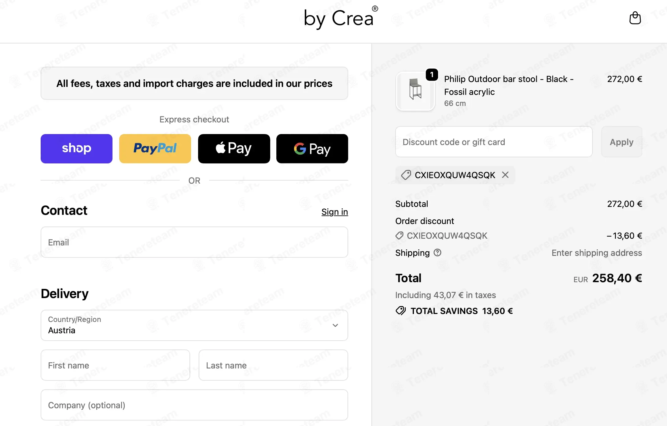By Crea coupon code: 5% off with CXIEOXQUW4QSQK. Tested and valid as 1 month ago.