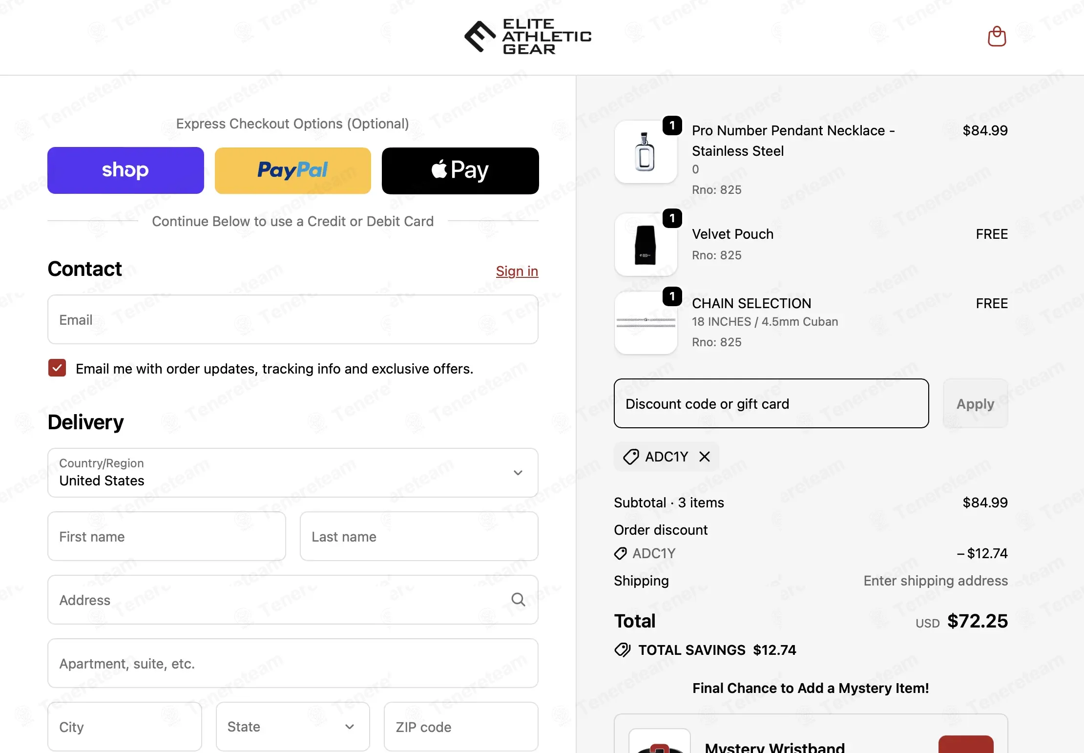 Elite Athletic Gear coupon code: 15% off with ADC1Y. Tested and valid as 3 months ago.