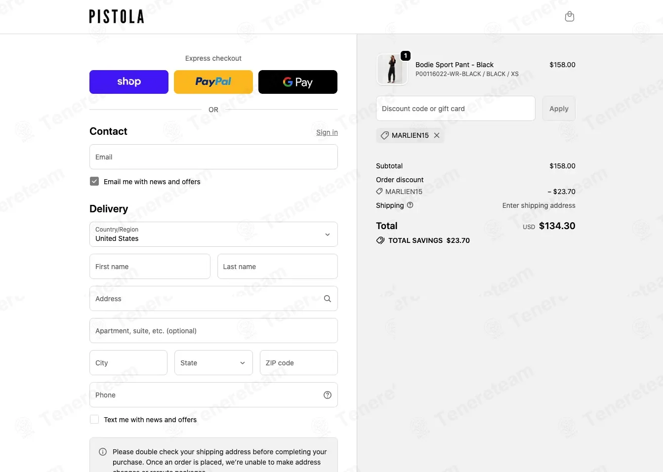 Pistola Denim coupon code: 15% off with MARLIEN15. Tested and valid as 1 week ago.