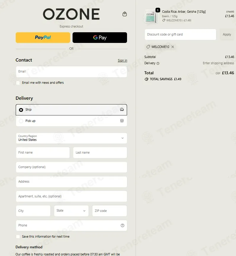 Ozone Coffee coupon code: 10% off with Welcome10. Tested and valid as 7 months ago.