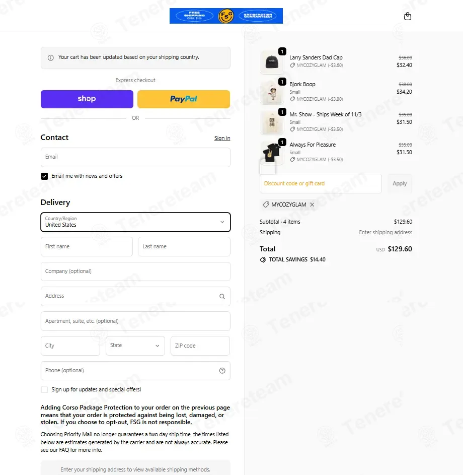 FSG Prints coupon code verified as working at checkout