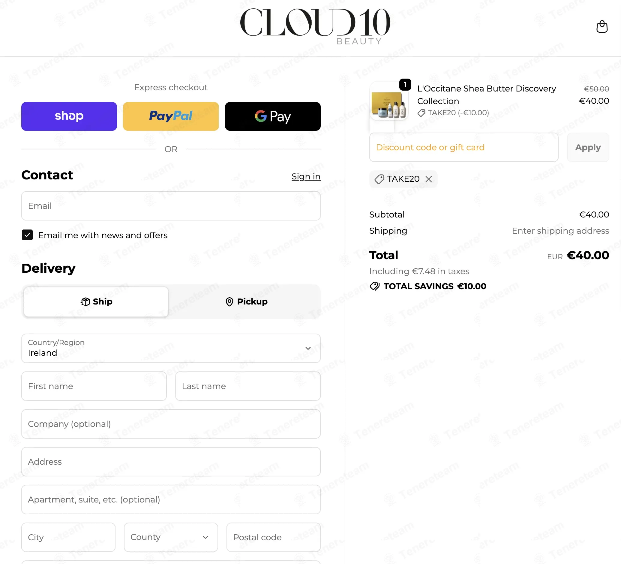 Cloud 10 Beauty coupon code: 20% off with TAKE20. Tested and valid as 1 month ago.