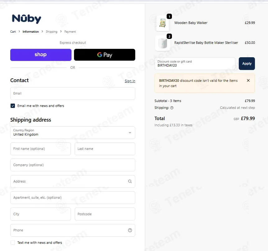 Nuby UK coupon code: 20% off with BIRTHDAY20. Tested and valid as 6 months ago.