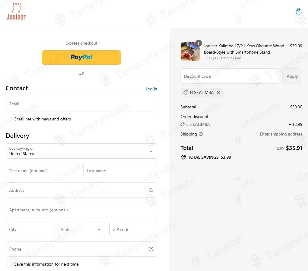 Jooleer Music coupon code: 10% off with ELSKALIMBA. Tested and valid as 10 months ago.