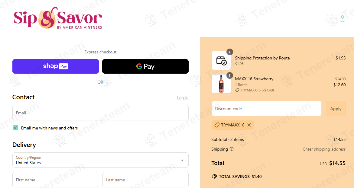 Sip and Savor coupon code: 10% off with TRYMAXX16. Tested and valid as 1 year ago.