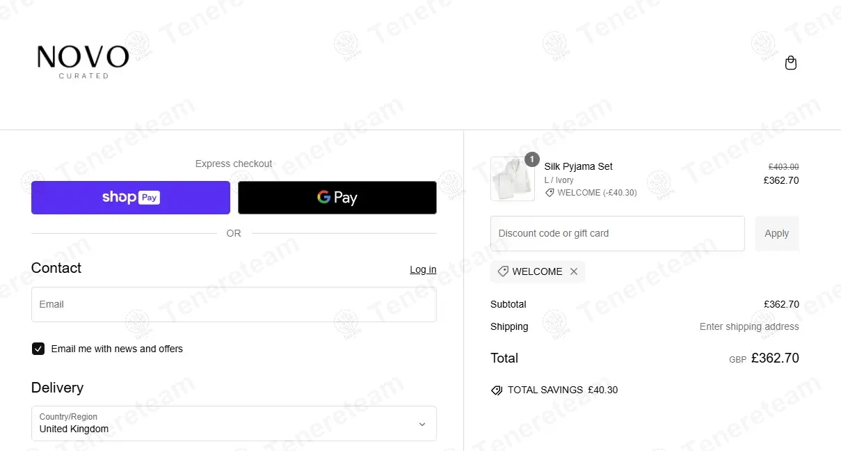 Novo Curated coupon code: 10% off with WELCOME. Tested and valid as 1 year ago.