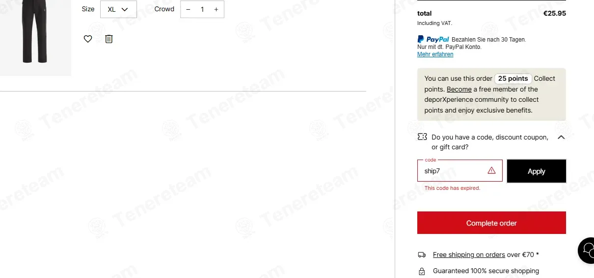 Deporvillage DE coupon code: โฌ7 off with ship7. Tested and valid as 3 months ago.