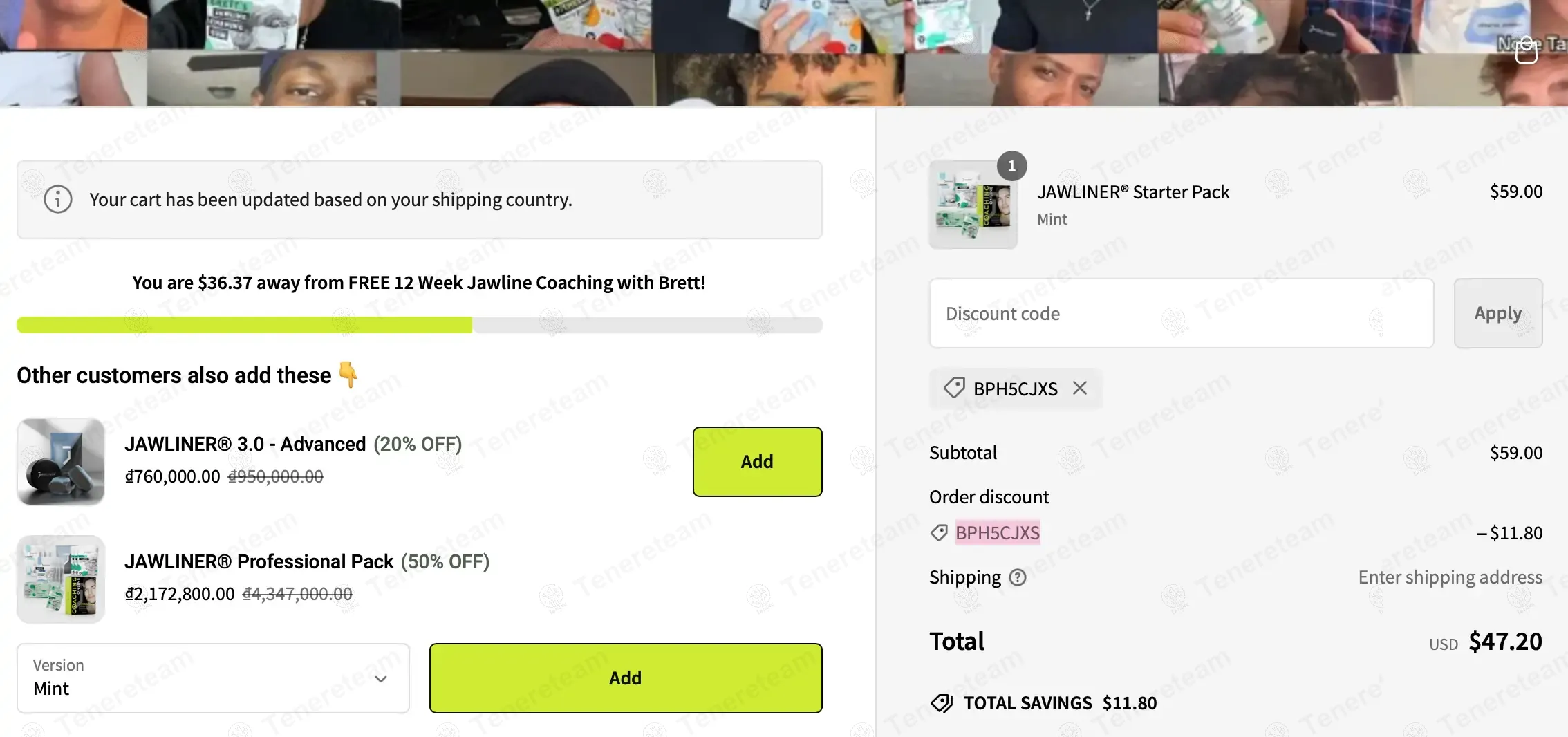 Jawliner apply coupon code