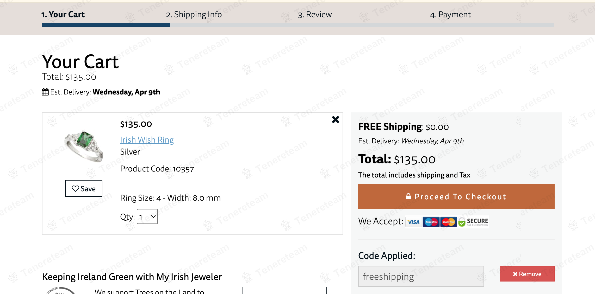My Irish Jeweler coupon code: Sale off with freeshipping. Tested and valid as 1 year ago.