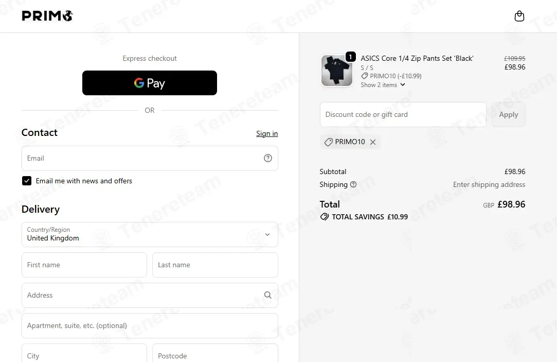 Primo Sports coupon code: 10% off with PRIMO10. Tested and valid as 1 week ago.