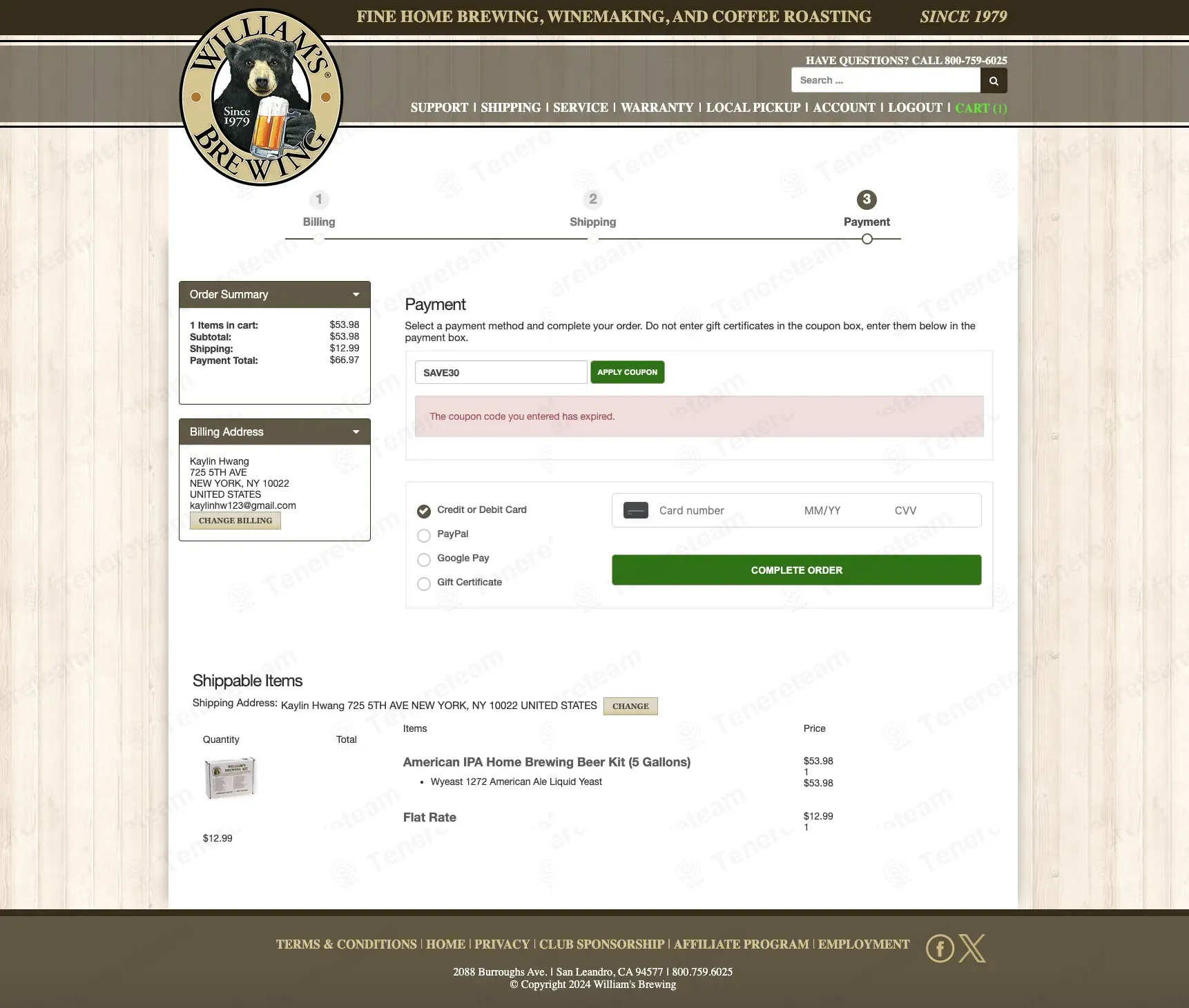 Williams Brewing coupon code: $30 off with SAVE30. Tested and valid as 1 day ago.