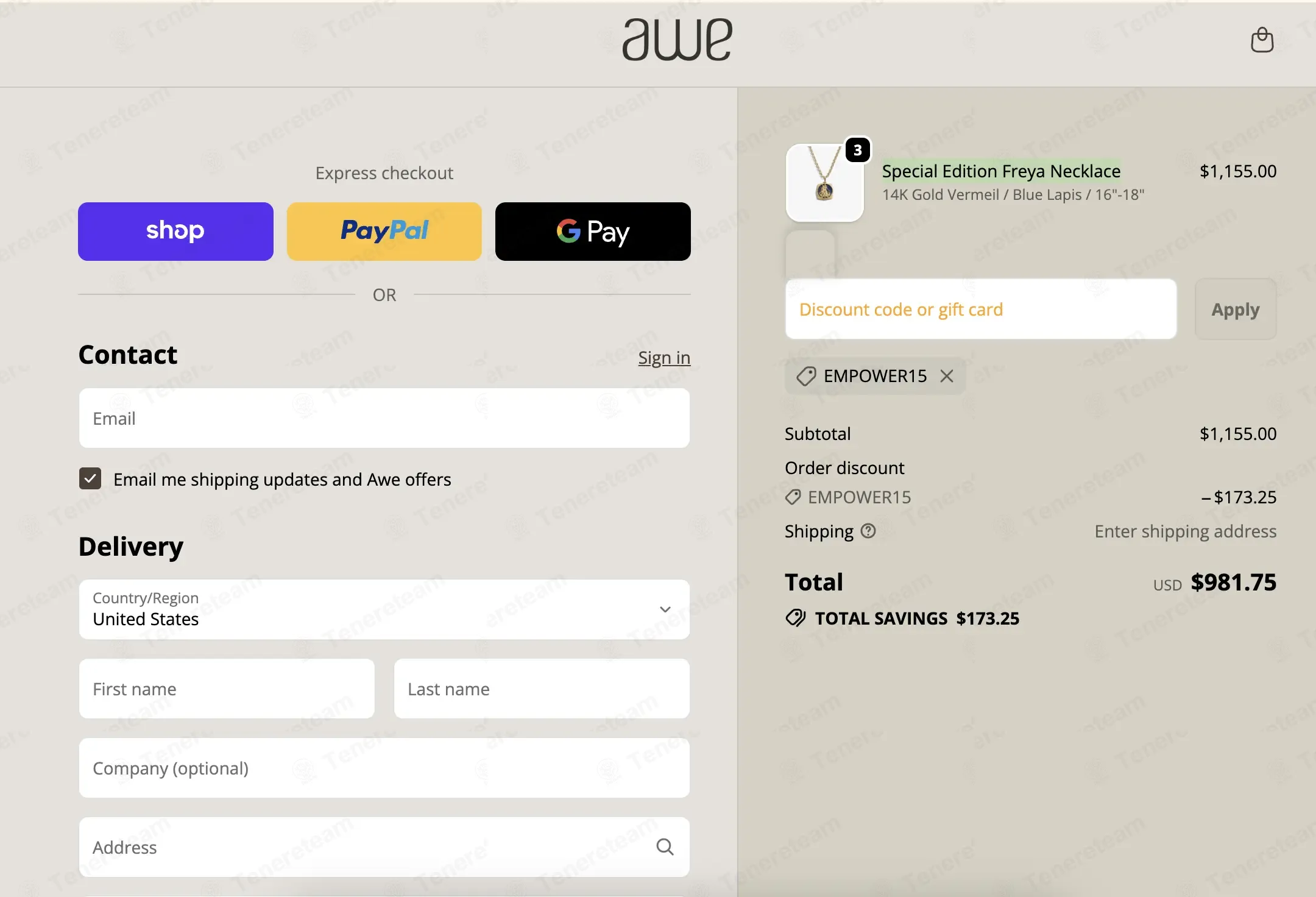 Awe Inspired coupon code: 15% off with EMPOWER15. Tested and valid as 1 month ago.