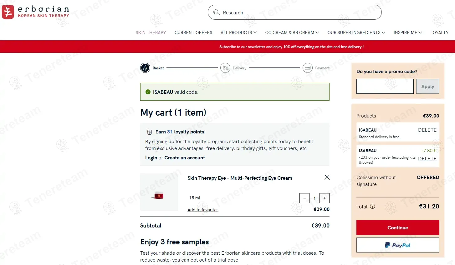 Erborian FR coupon code: 20% off with ISABEAU. Tested and valid as 1 year ago.