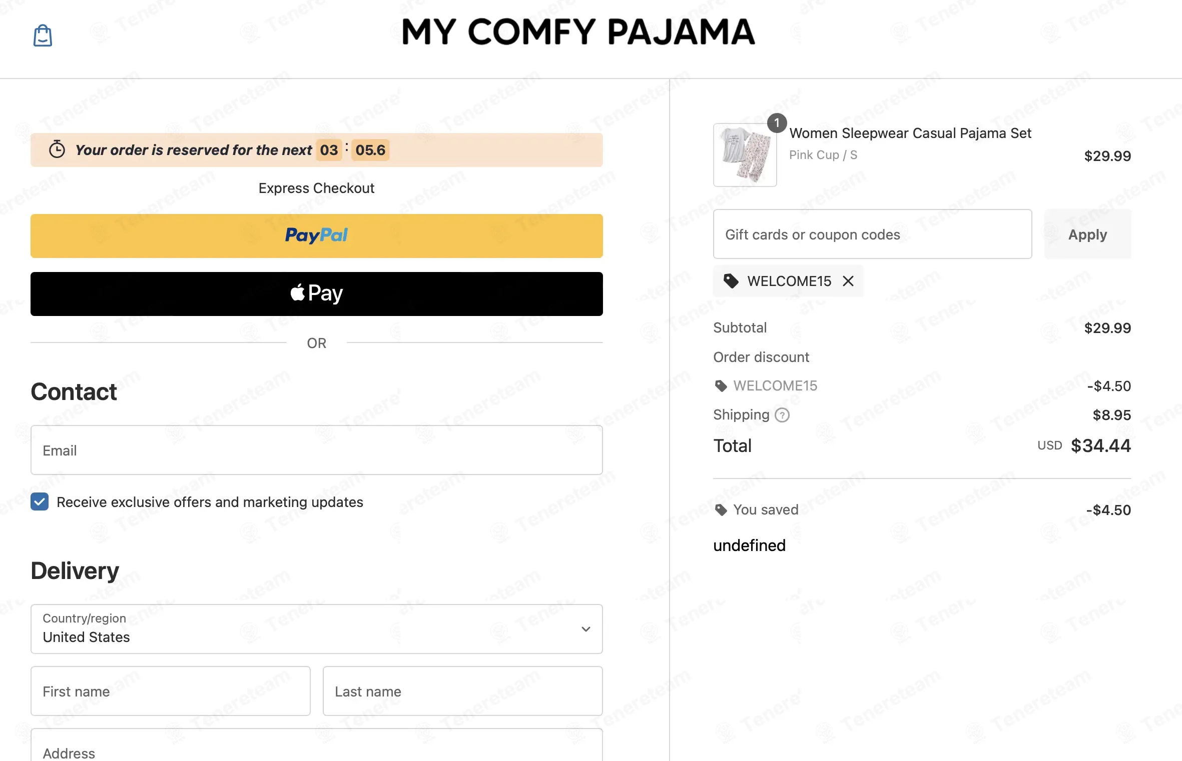 My Comfy Pajama coupon code: 15% off with WELCOME15. Tested and valid as 5 months ago.