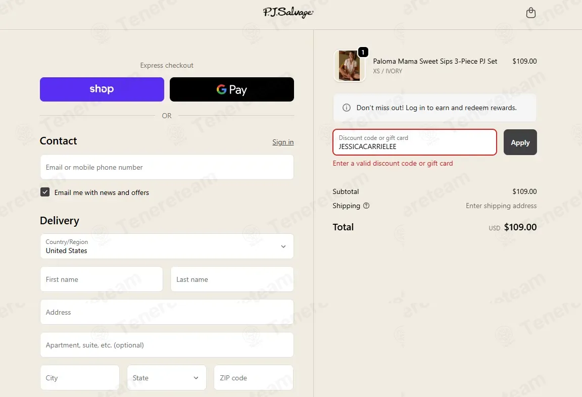 PJ Salvage coupon code: 18% off with JESSICACARRIELEE. Tested and valid as 1 month ago.
