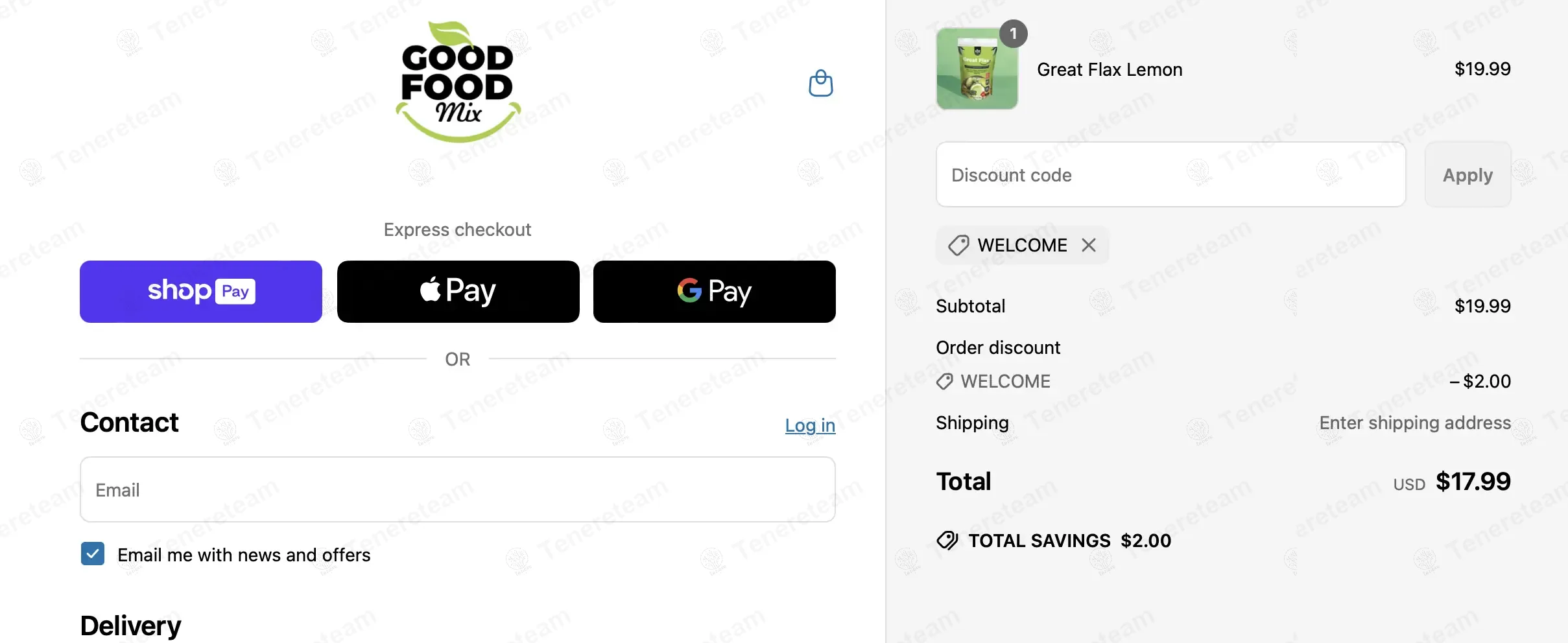 Good Food Mix coupon code: 10% off with welcome. Tested and valid as 1 year ago.