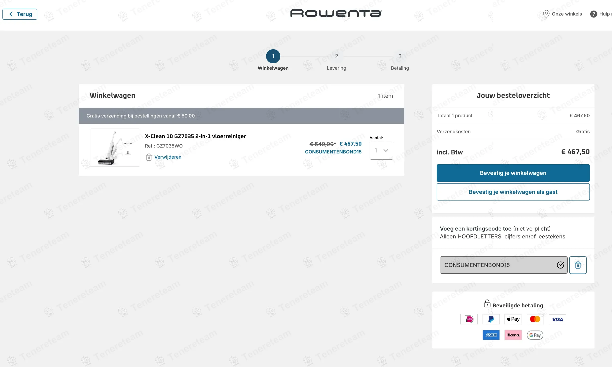 Rowenta NL coupon code: 15% off with CONSUMENTENBOND15. Tested and valid as 11 months ago.