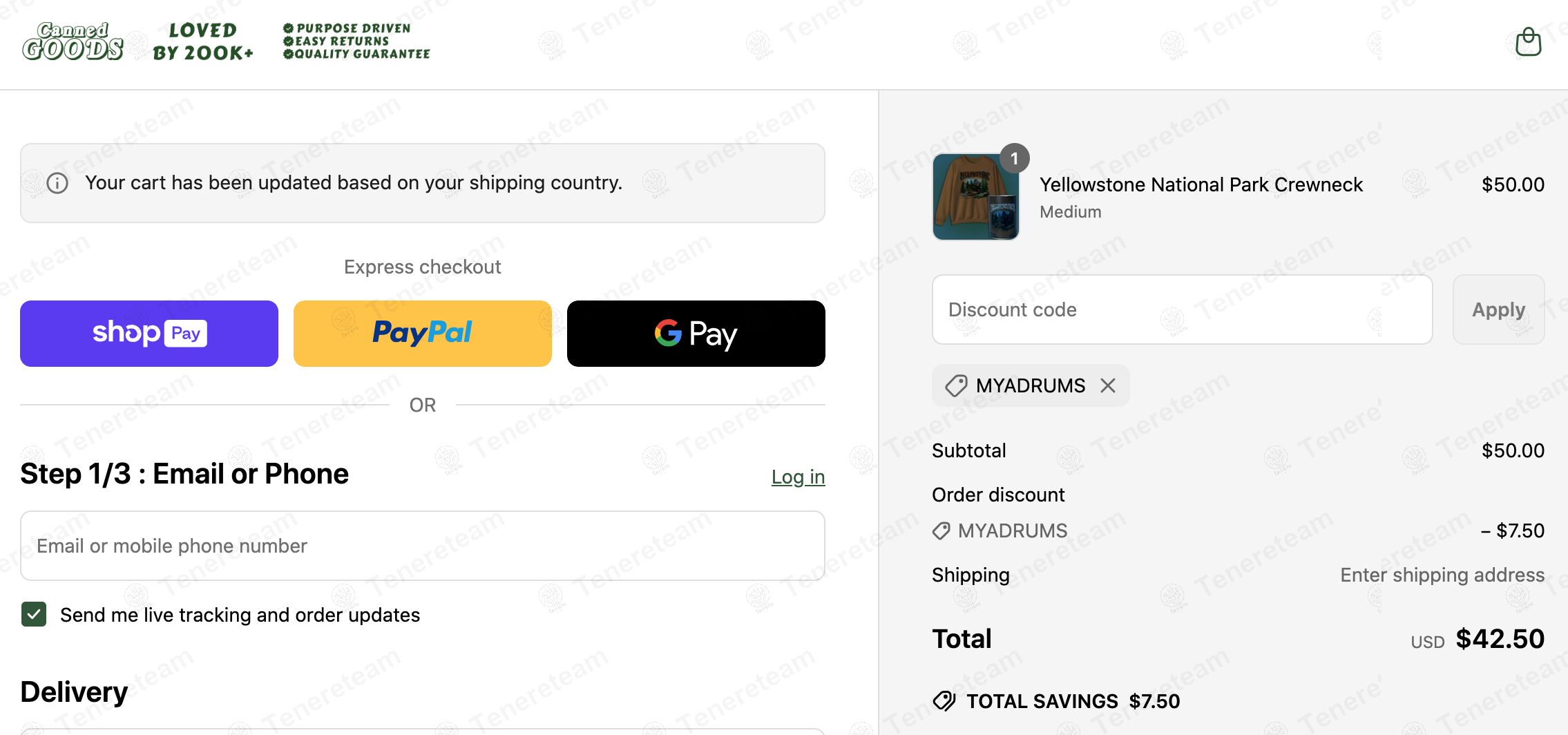 Canned Goods coupon code: 15% off with MYADRUM. Tested and valid as 10 months ago.