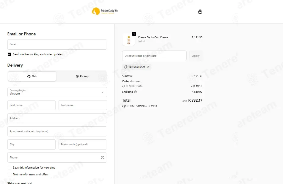IntrinsiCurly Me coupon code: 10% off with TENERETEAM. Tested and valid as 3 weeks ago.