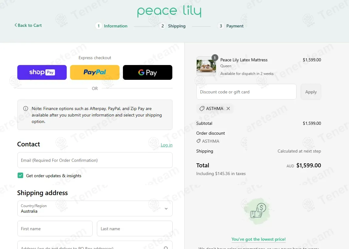 Peacelily AU coupon code: Sale off with ASTHMA2. Tested and valid as 4 months ago.