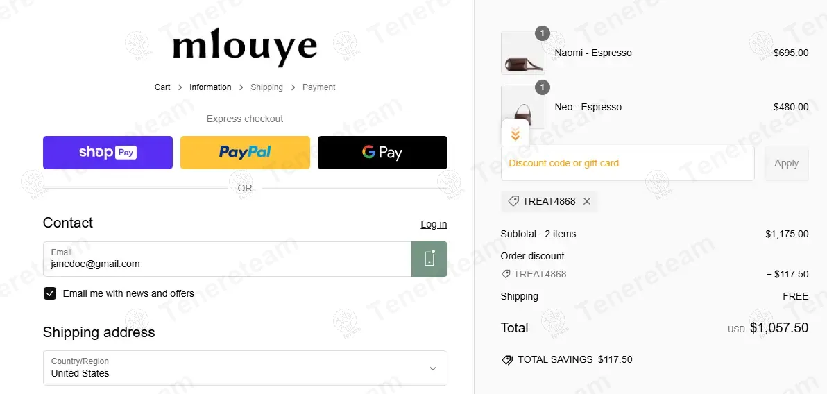 Mlouye coupon code: 10% off with TREAT4868. Tested and valid as 1 year ago.