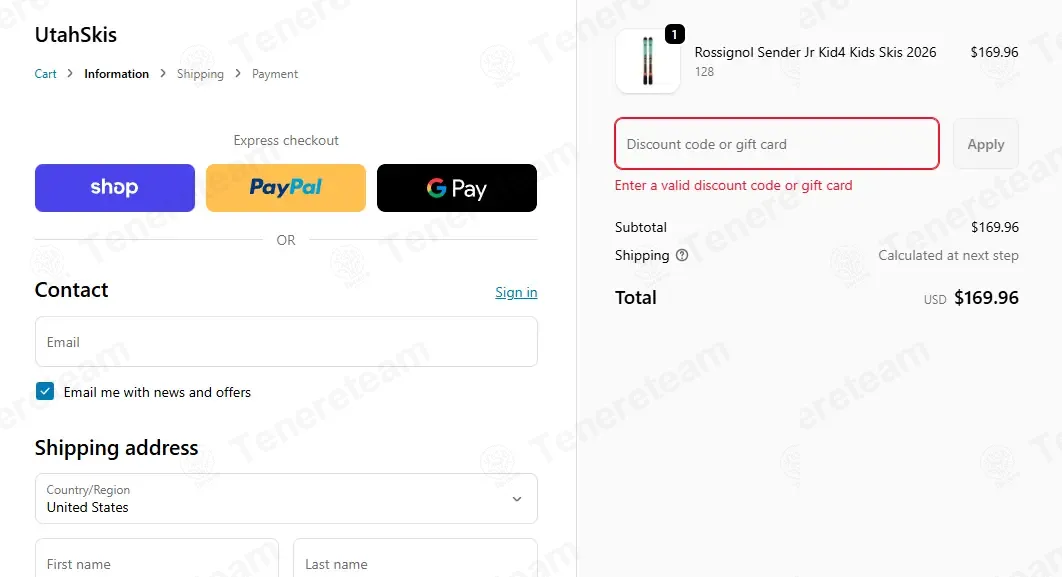 Utah Skis coupon code: 5% off with IAMBACK. Tested and valid as 4 months ago.