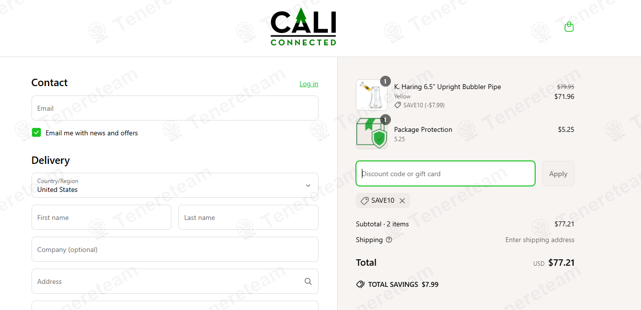 Caliconnected coupon code: 10% off with SAVE10. Tested and valid as 1 year ago.