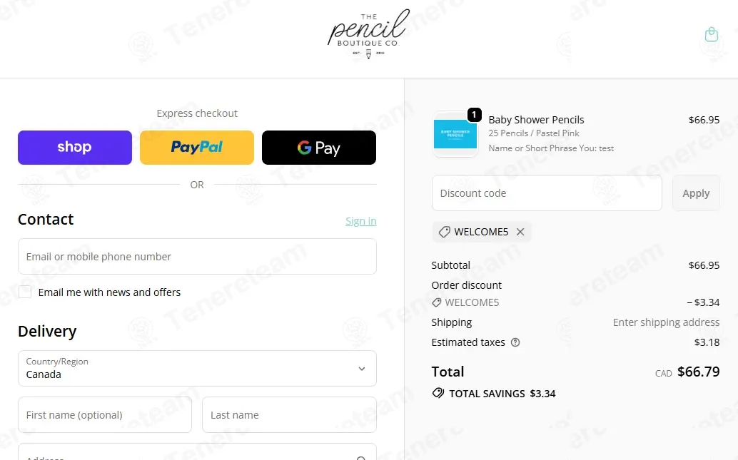 The Pencil Boutique coupon code: 5% off with WELCOME5. Tested and valid as 1 month ago.