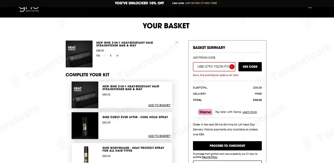 Ghd Hair coupon code: 15% off with UBE-27F2-Y5CW-FYLC. Tested and valid as 4 weeks ago.