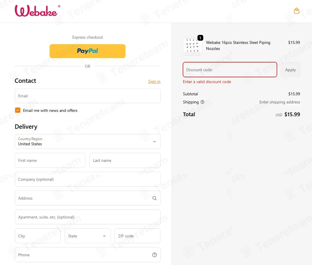 Webake coupon code: 10% off with save10. Tested and valid as 6 months ago.