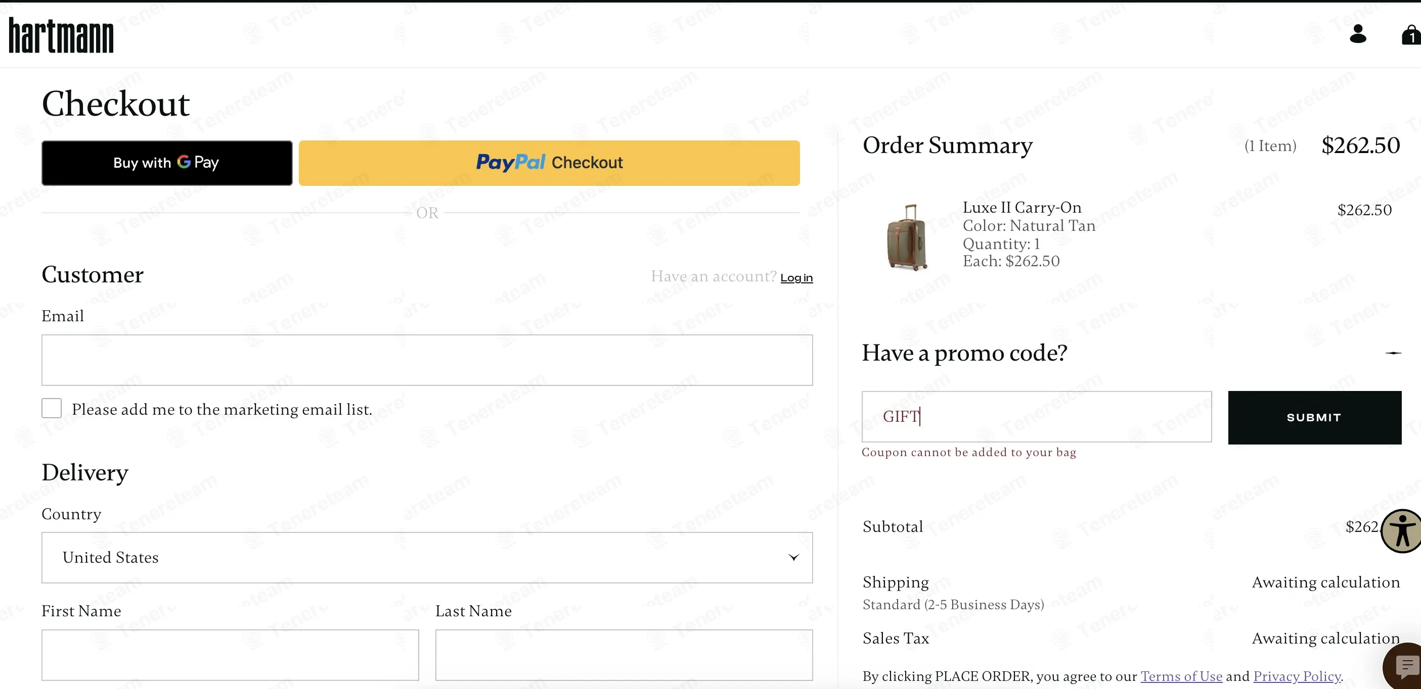 Hartmann coupon code: 20% off with GIFT. Tested and valid as 3 weeks ago.