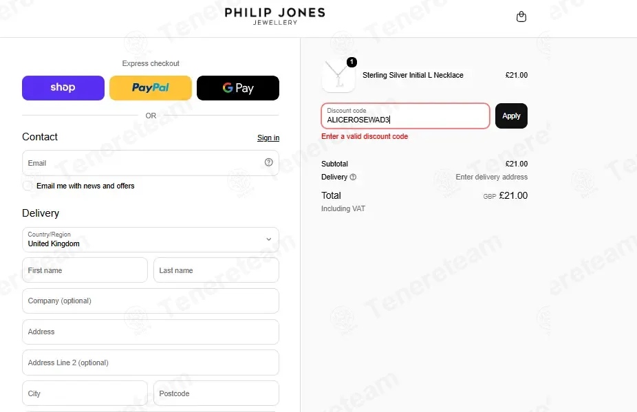 Philip Jones Jewellery coupon code: Sale off with ALICEROSEWAD3. Tested and valid as 7 minutes ago.