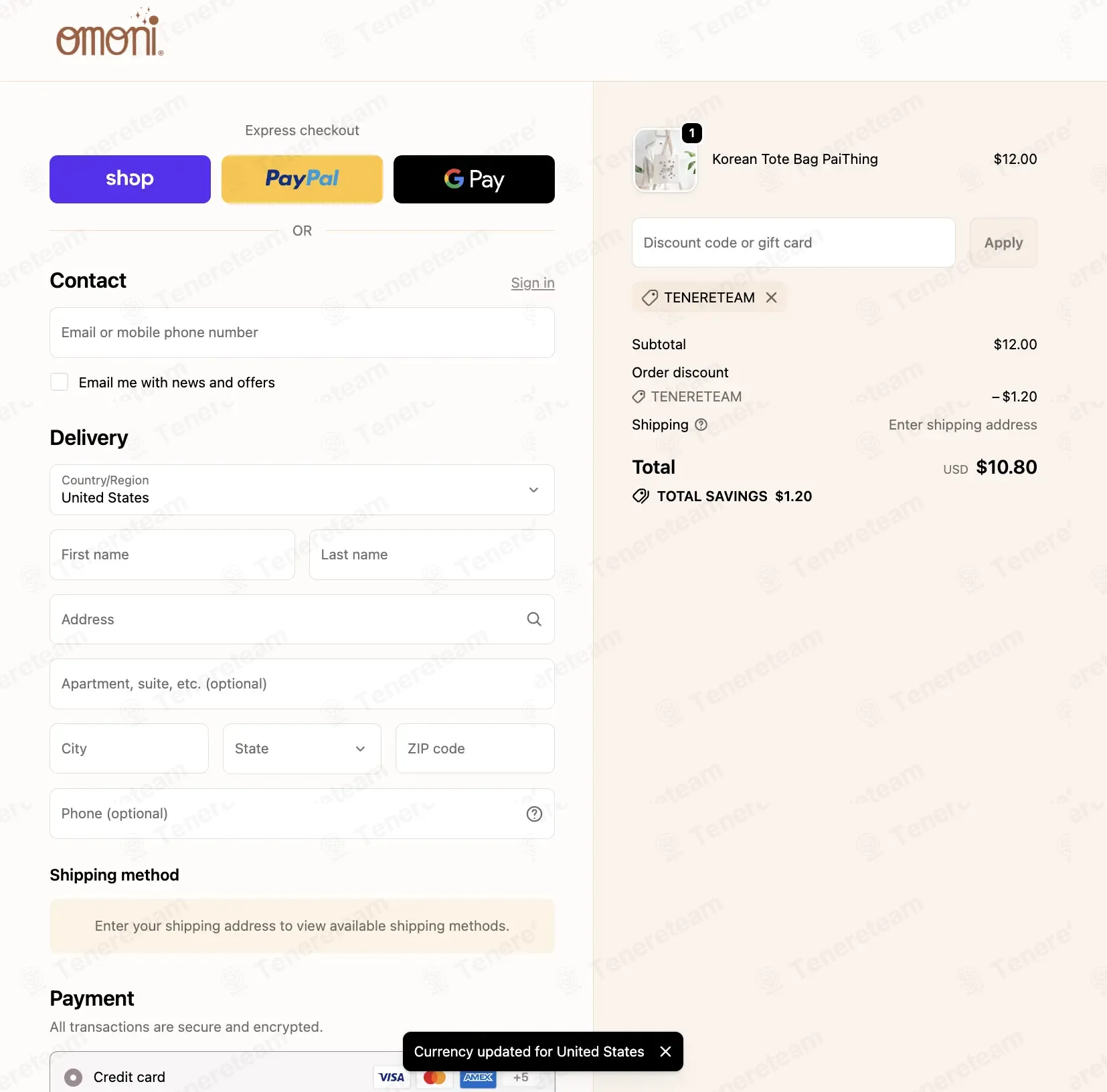 Omoni Designs coupon code: 10% off with TENERETEAM. Tested and valid as 1 month ago.