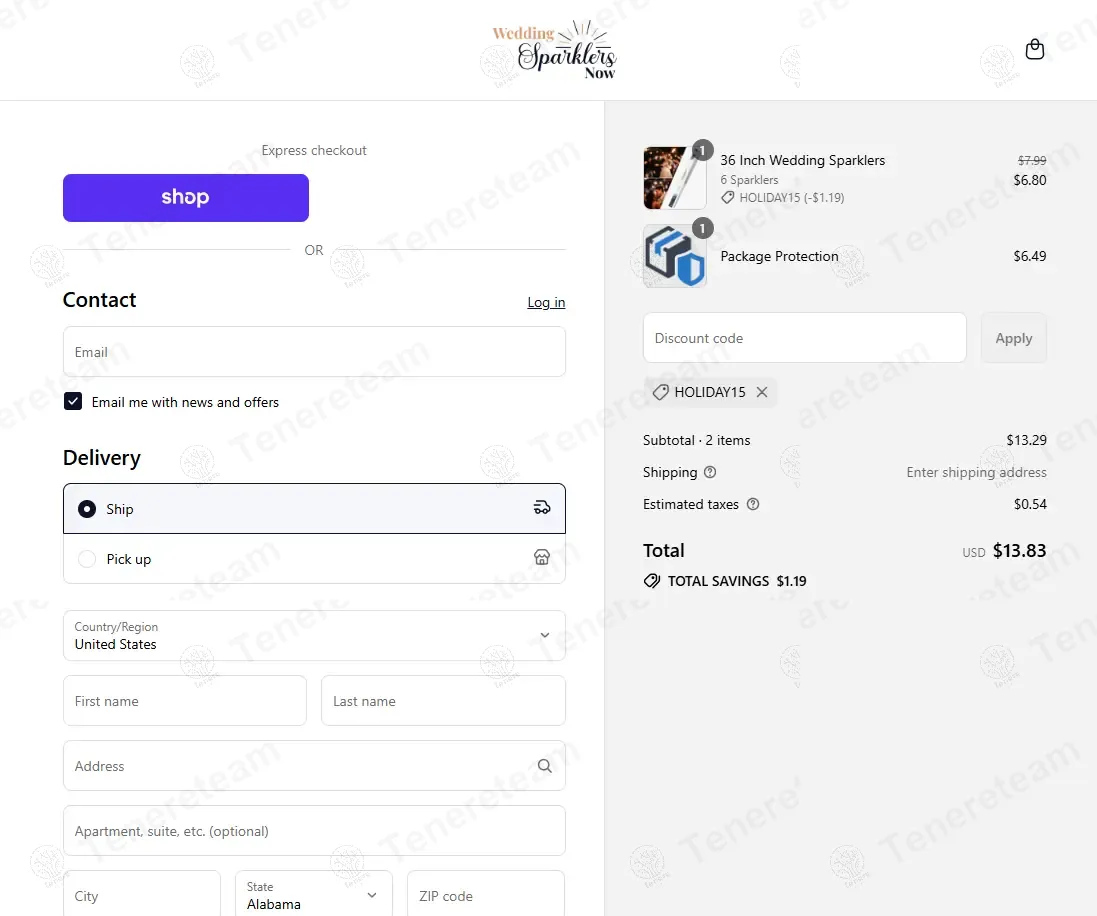 Wedding Sparklers Now coupon code verified as working at checkout