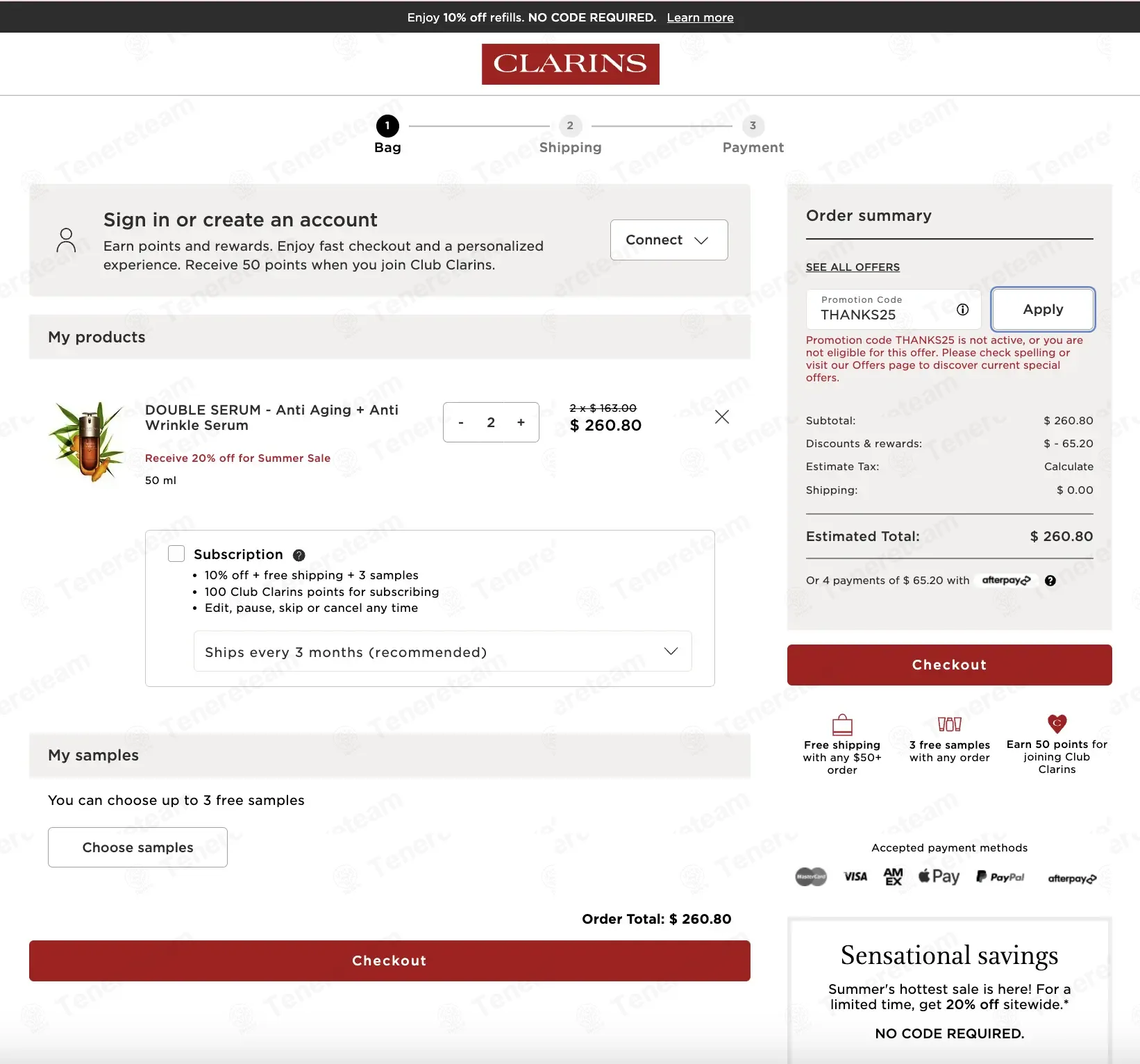 Clarins Canada coupon code: Sale off with THANKS25. Tested and valid as 1 month ago.