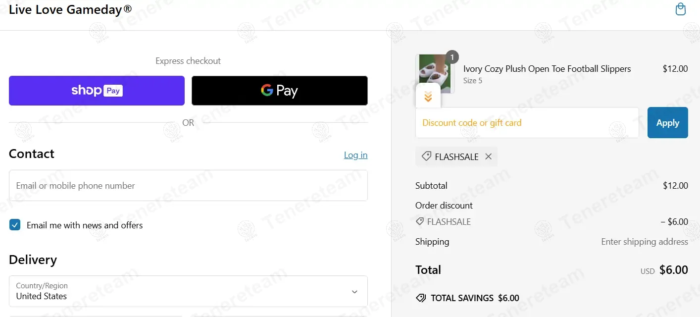 Live Love Game Day coupon code: 50% off with FLASHSALE. Tested and valid as 1 year ago.