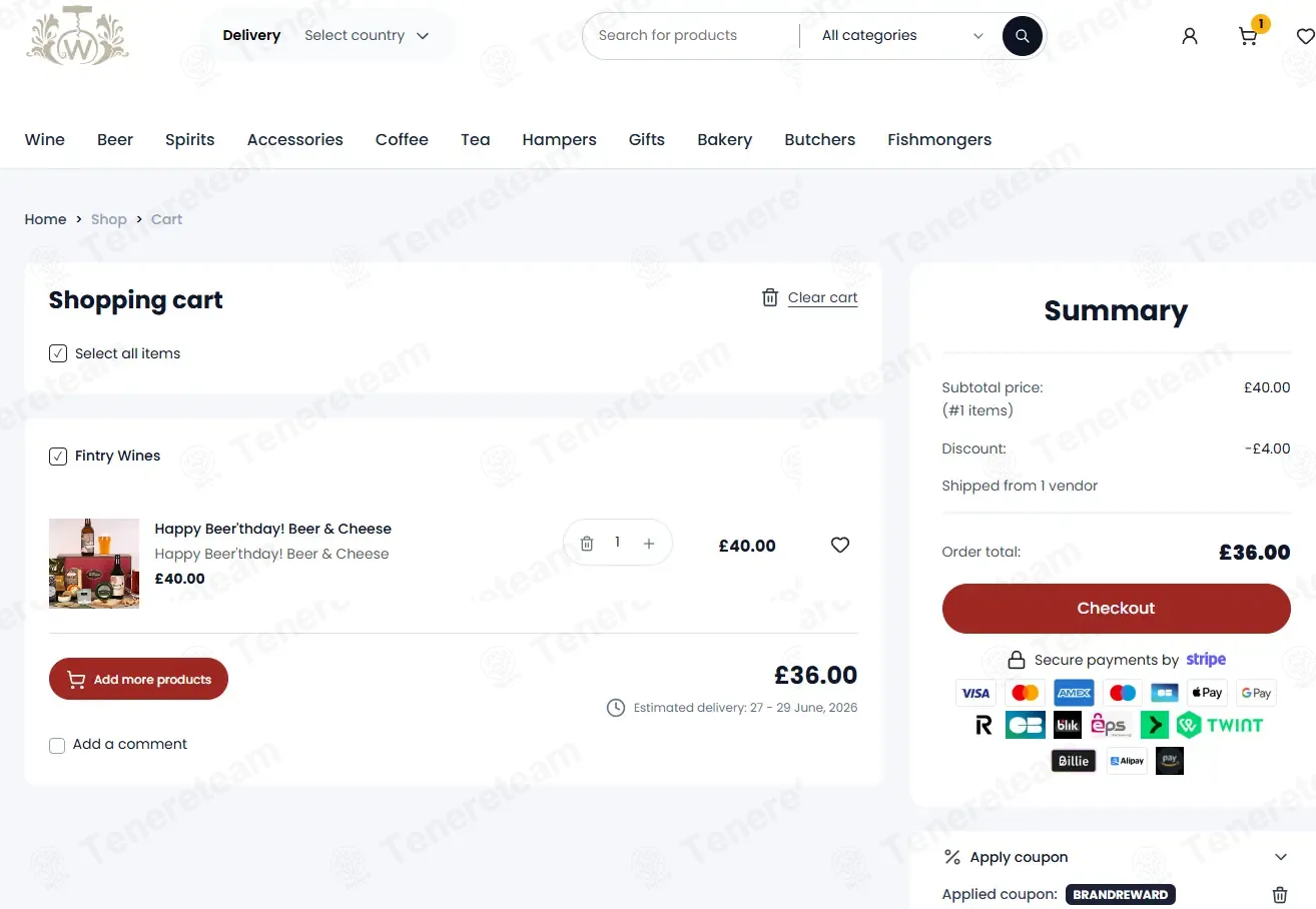 Winebuyers coupon code: 10% off with BRANDREWARD. Tested and valid as 3 weeks ago.