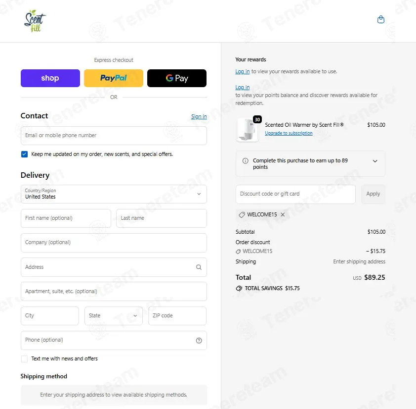 Scentfill coupon code: 15% off with WELCOME15. Tested and valid as 1 month ago.